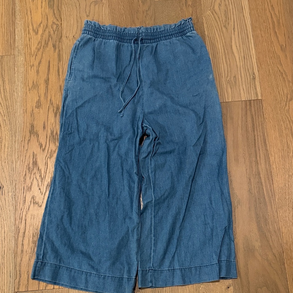 Casual Blue Wide-Leg Pants